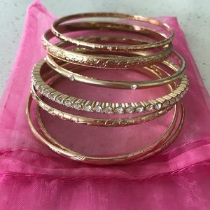 Gold Plated Bangles with rhinestones